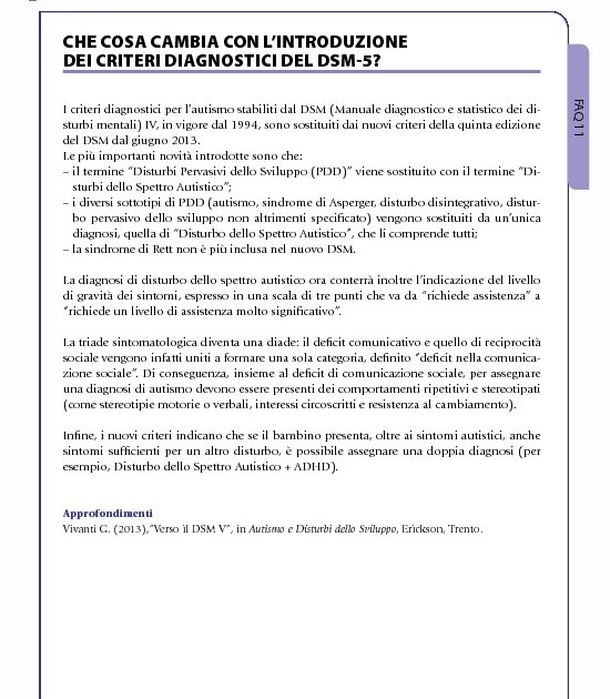 FAQ 11 Che Cosa Cambia Con L introduzione Dei Criteri Diagnostici Del 