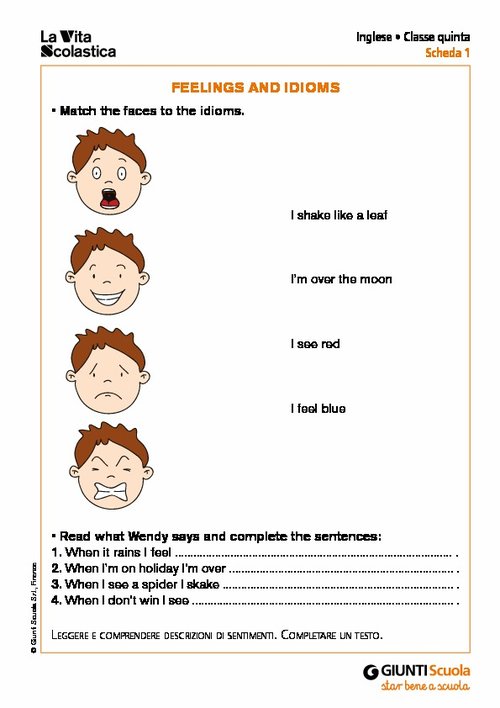 Feelings and idioms | Giunti Scuola Feelings and idioms | Giunti Scuola