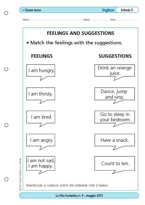 Feelings and suggestions | Giunti Scuola Feelings and suggestions | Giunti Scuola