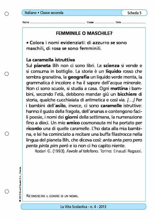 Femminile o maschile? | Giunti Scuola Femminile o maschile? | Giunti Scuola