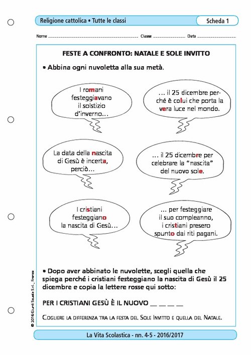 Feste a confronto: Natale e sole invitto | Giunti Scuola Feste a confronto: Natale e sole invitto | Giunti Scuola