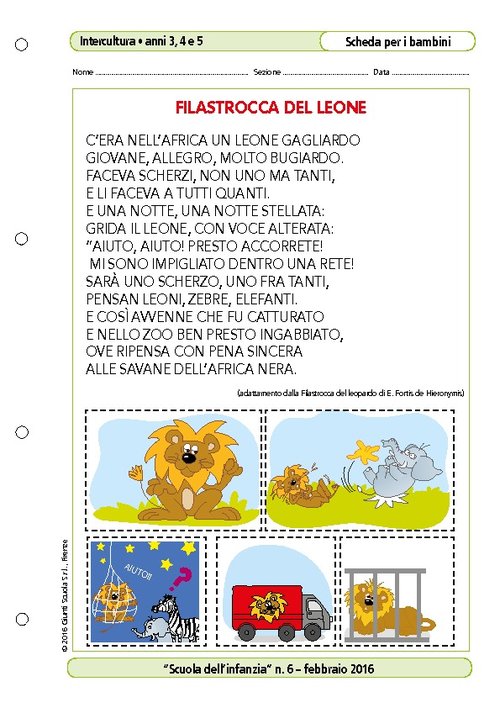 Filastrocca del leone | Giunti Scuola Filastrocca del leone | Giunti Scuola