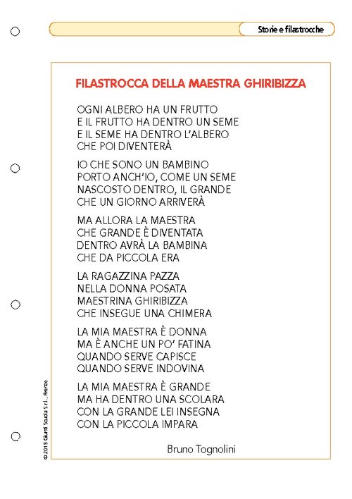 Filastrocca della maestra Ghiribizza | Giunti Scuola Filastrocca della maestra Ghiribizza | Giunti Scuola