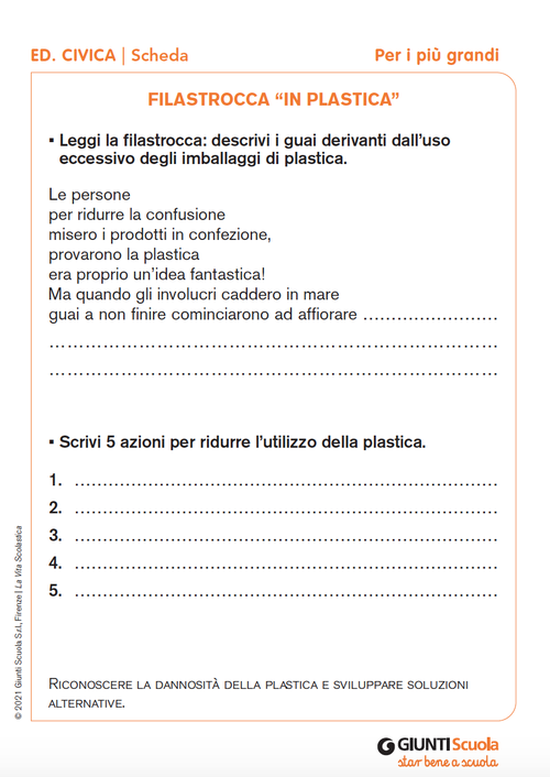 Filastrocca in plastica | Giunti Scuola Filastrocca in plastica | Giunti Scuola