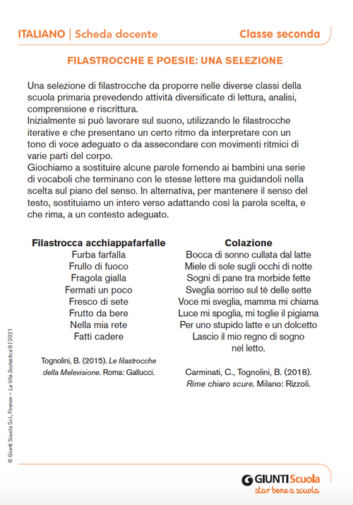 Filastrocche e poesie: una selezione | Giunti Scuola Filastrocche e poesie: una selezione | Giunti Scuola