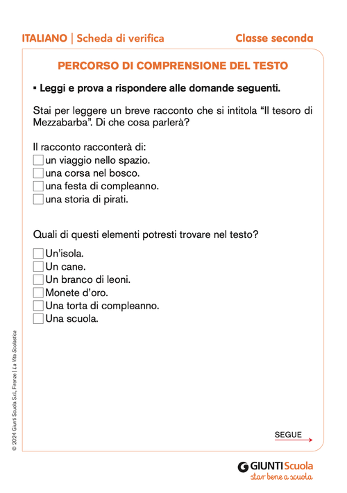 Un percorso di comprensione del testo | Giunti Scuola Un percorso di comprensione del testo | Giunti Scuola