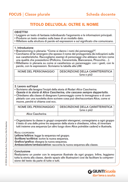 Titolo dell'UdLA: Oltre il nome | Giunti Scuola Titolo dell'UdLA: Oltre il nome | Giunti Scuola