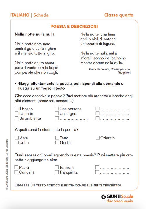 Poesia e descrizioni | Giunti Scuola Poesia e descrizioni | Giunti Scuola