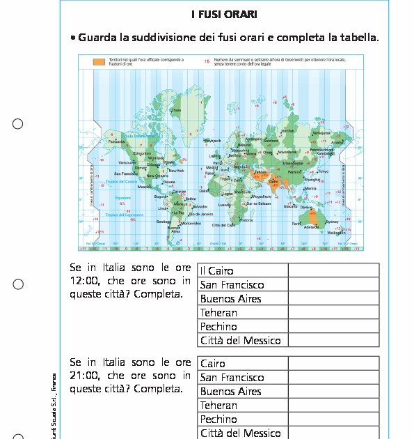 I fusi orari I fusi orari Giunti Scuola