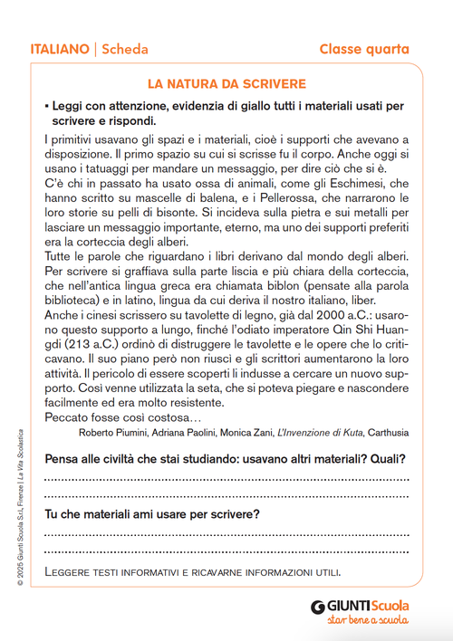 La natura da scrivere | Giunti Scuola La natura da scrivere | Giunti Scuola
