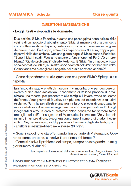 Questioni matematiche | Giunti Scuola