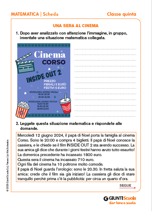 Una sera al cinema | Giunti Scuola