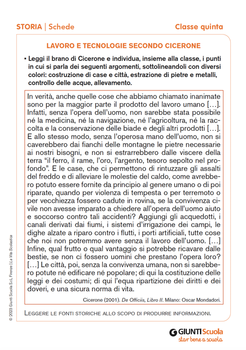 Lavoro e tecnologie secondo Cicerone | Giunti Scuola Lavoro e tecnologie secondo Cicerone | Giunti Scuola