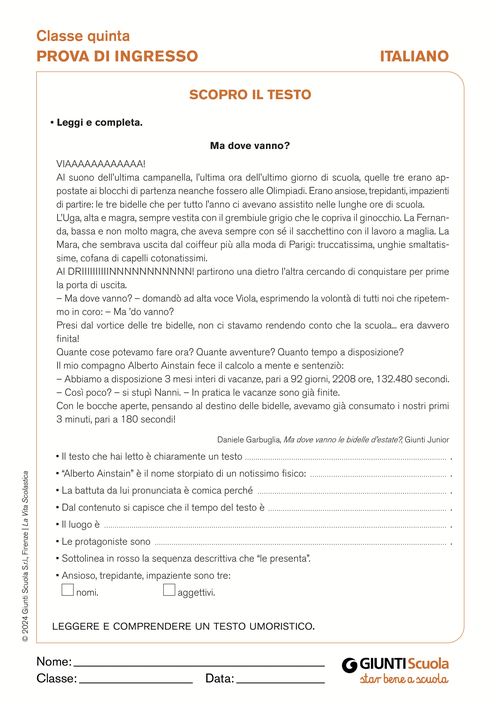 Scopro il testo | Giunti Scuola Scopro il testo | Giunti Scuola
