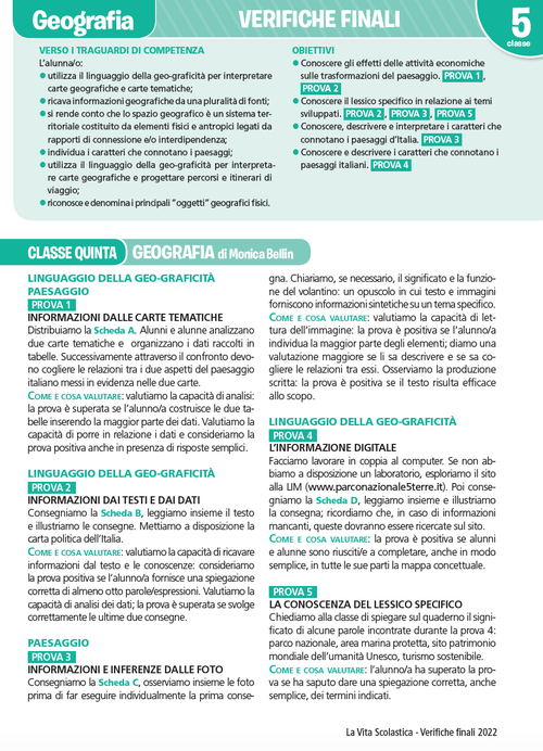 Guida alle verifiche finali | Geografia 5 | Giunti Scuola Guida alle verifiche finali | Geografia 5 | Giunti Scuola