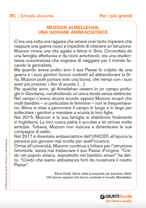 Muzoon Almellehan, una giovane ambasciatrice | Giunti Scuola Muzoon Almellehan, una giovane ambasciatrice | Giunti Scuola