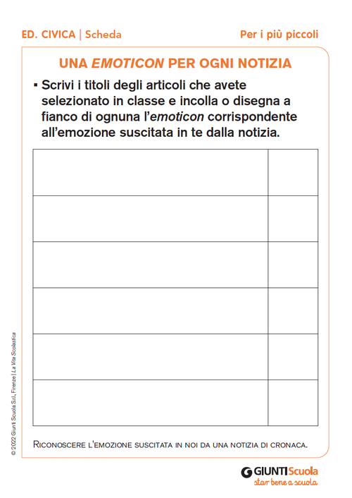 Una emoticon per ogni notizia | Giunti Scuola Una emoticon per ogni notizia | Giunti Scuola