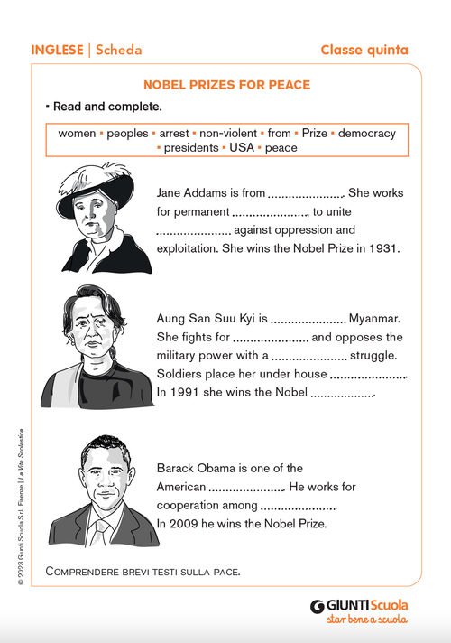 Nobel Prizes for peace | Giunti Scuola Nobel Prizes for peace | Giunti Scuola
