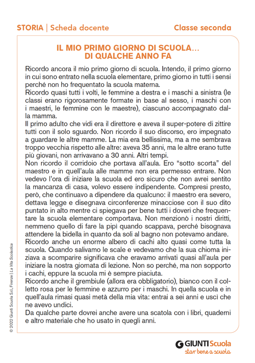 Il mio primo giorno di scuola... di qualche anno fa | Giunti Scuola Il mio primo giorno di scuola... di qualche anno fa | Giunti Scuola