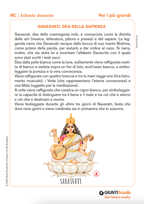 Sarasvati, dea della sapienza | Giunti Scuola Sarasvati, dea della sapienza | Giunti Scuola