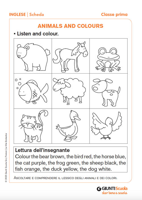 Animals and colours | Giunti Scuola Animals and colours | Giunti Scuola