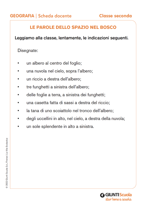 Le parole dello spazio nel bosco | Giunti Scuola Le parole dello spazio nel bosco | Giunti Scuola