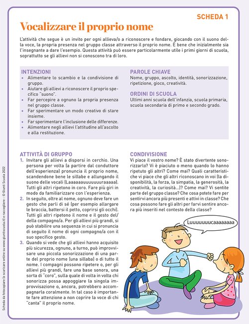 Vocalizzare il proprio nome | Giunti Scuola Vocalizzare il proprio nome | Giunti Scuola