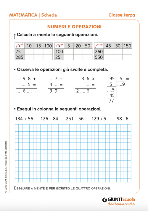 Numeri e operazioni | Giunti Scuola Numeri e operazioni | Giunti Scuola