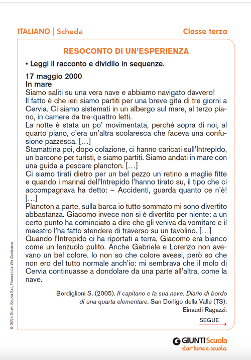Resoconto di un’esperienza | Giunti Scuola