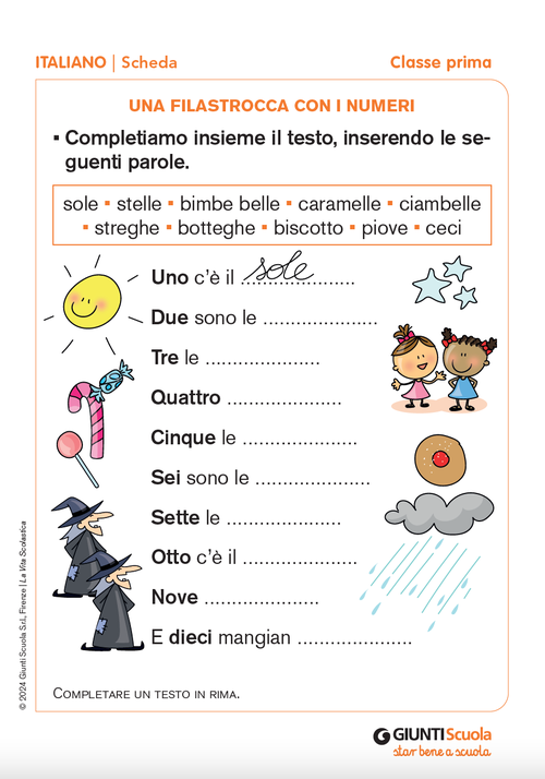 Una filastrocca con i numeri | Giunti Scuola Una filastrocca con i numeri | Giunti Scuola