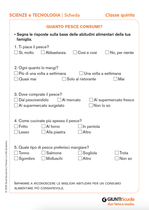 Quanto pesce consumi? | Giunti Scuola Quanto pesce consumi? | Giunti Scuola