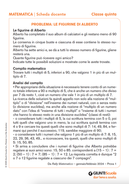 Problema: le figurine di Alberto | Giunti Scuola Problema: le figurine di Alberto | Giunti Scuola