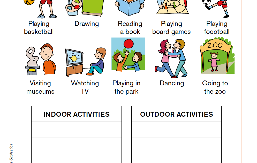 Indoor and outdoor activities | Giunti Scuola