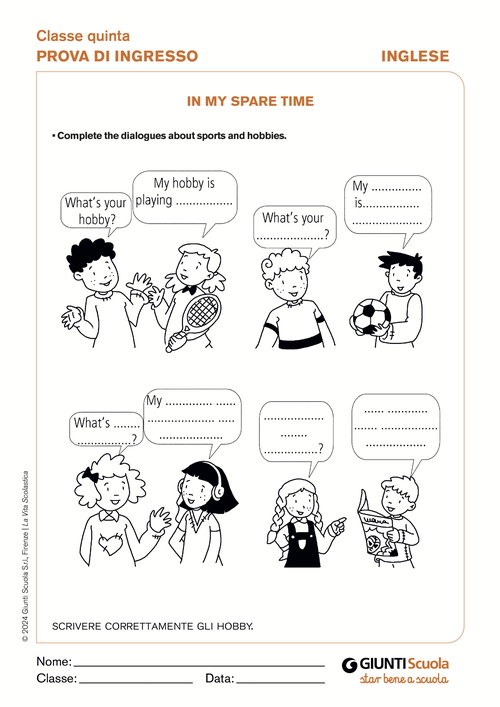In my spare time | Giunti Scuola In my spare time | Giunti Scuola