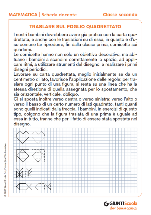 Traslare sul foglio quadrettato | Giunti Scuola Traslare sul foglio quadrettato | Giunti Scuola