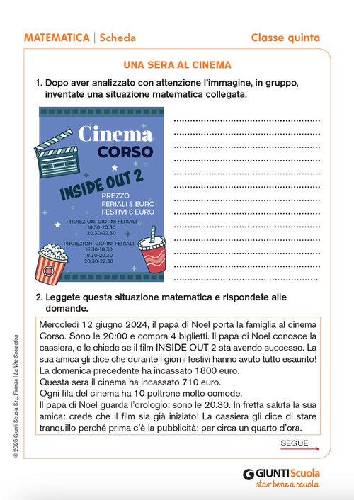 Una sera al cinema | Giunti Scuola Una sera al cinema | Giunti Scuola