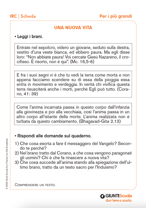 Una nuova vita | Giunti Scuola Una nuova vita | Giunti Scuola