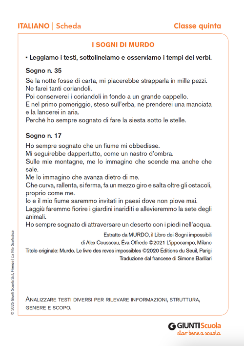 I sogni di Murdo | Giunti Scuola