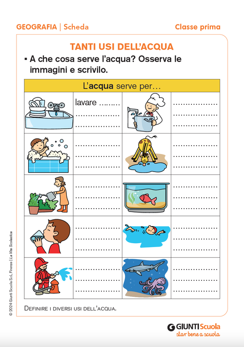 Tanti usi dell’acqua | Giunti Scuola Tanti usi dell’acqua | Giunti Scuola