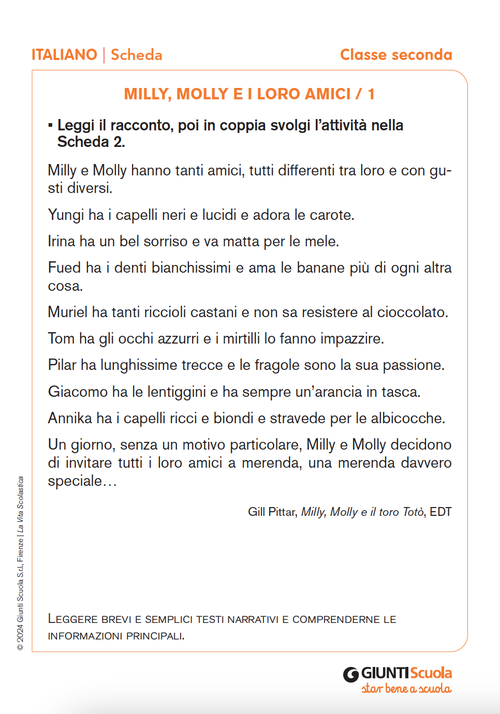 Milly, Molly e i loro amici 1 / 2 | Giunti Scuola Milly, Molly e i loro amici 1 / 2 | Giunti Scuola