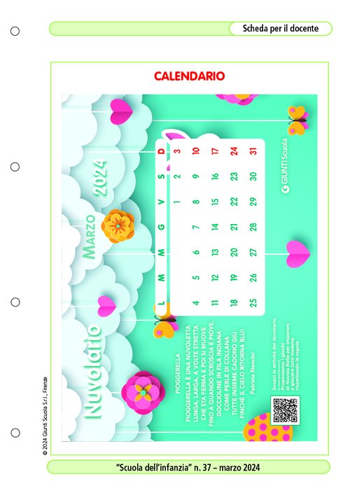 Nuvolario: calendario di marzo | Giunti Scuola