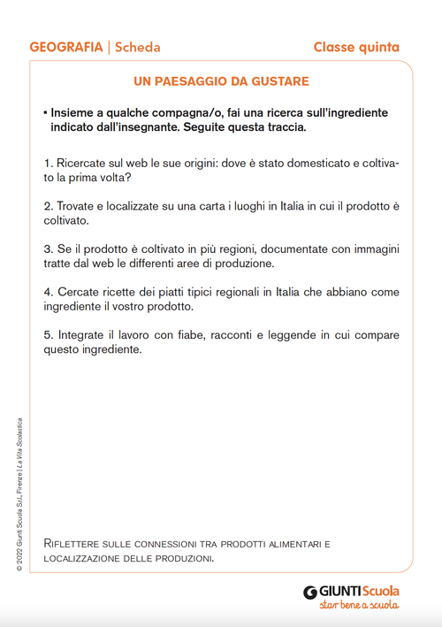 Un paesaggio da gustare | Giunti Scuola Un paesaggio da gustare | Giunti Scuola