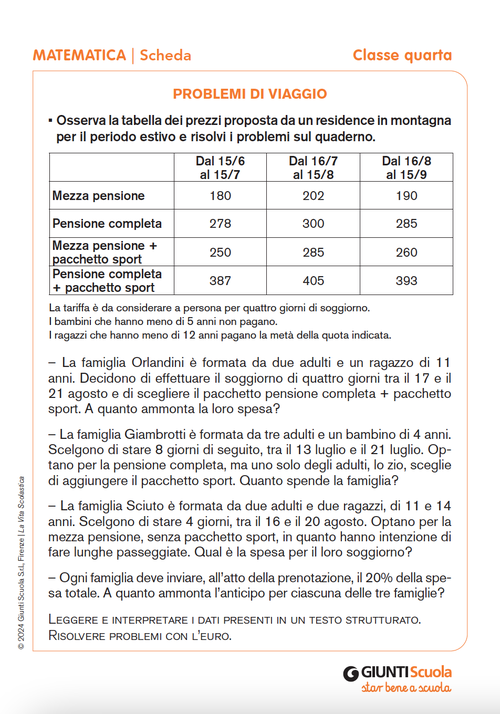 Problemi di viaggio | Giunti Scuola Problemi di viaggio | Giunti Scuola