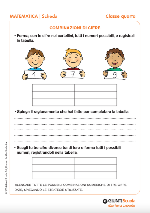 Combinazioni di cifre | Giunti Scuola Combinazioni di cifre | Giunti Scuola
