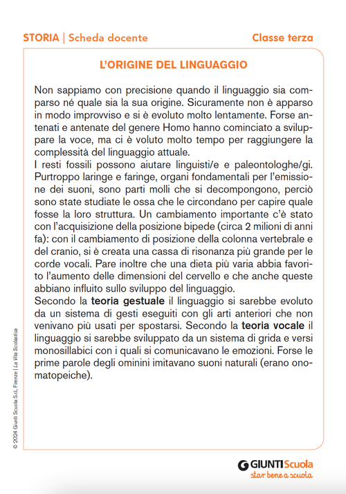 L’origine del linguaggio | Giunti Scuola