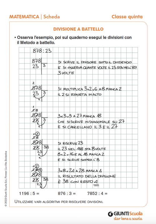 Divisione a battello | Giunti Scuola Divisione a battello | Giunti Scuola
