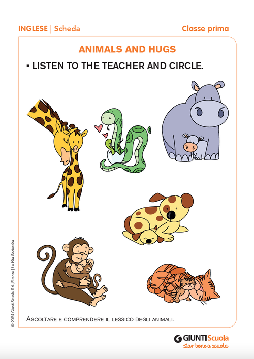 Animals and hugs | Giunti Scuola Animals and hugs | Giunti Scuola