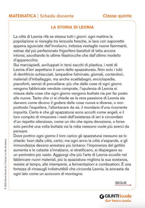 La storia di Leonia | Giunti Scuola La storia di Leonia | Giunti Scuola