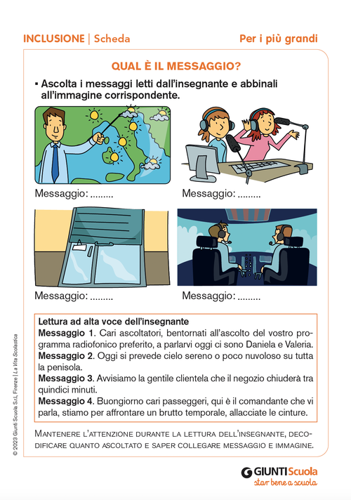 Qual è il messaggio? | Giunti Scuola Qual è il messaggio? | Giunti Scuola
