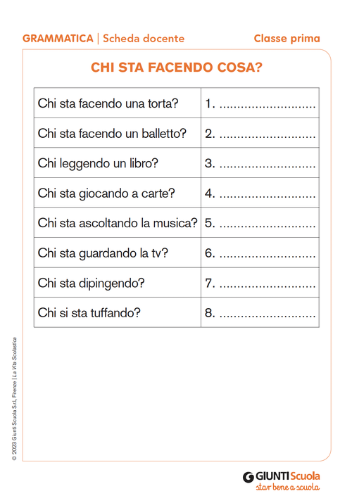 Chi sta facendo cosa? | Giunti Scuola